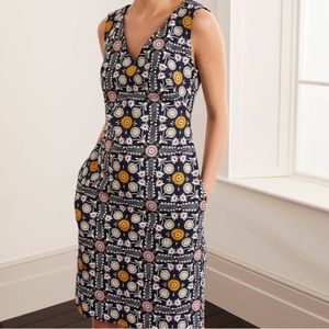 Boden Sleeveless Dress in navy and yellow size 12L